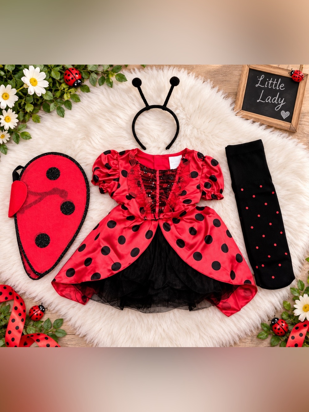 Lady Bug Infant Costume 18Mo-2T New